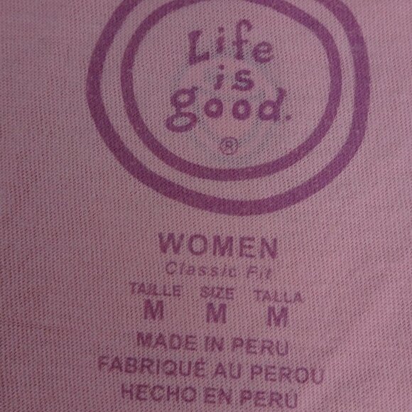 Life is Good at 40, Enjoy the Ride Pink T-Shirt Md - Picture 5 of 7